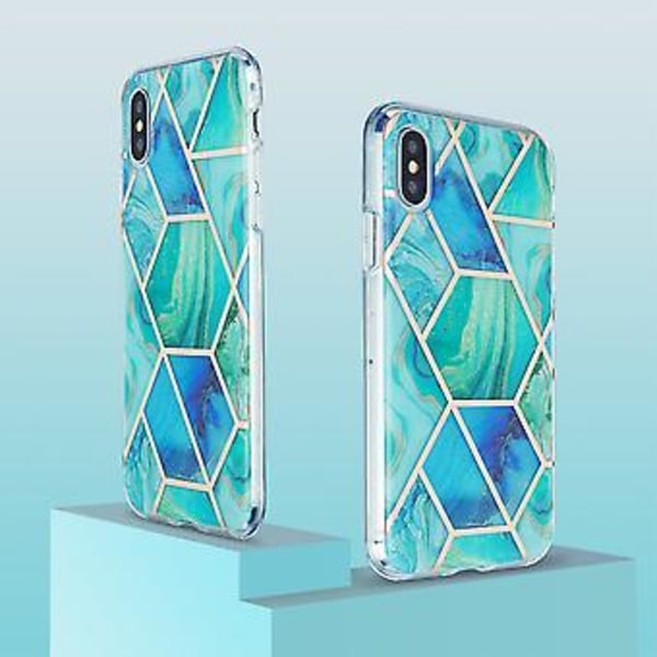 TPU Skyddande Skal för iPhone XS / X (Grön Blå)