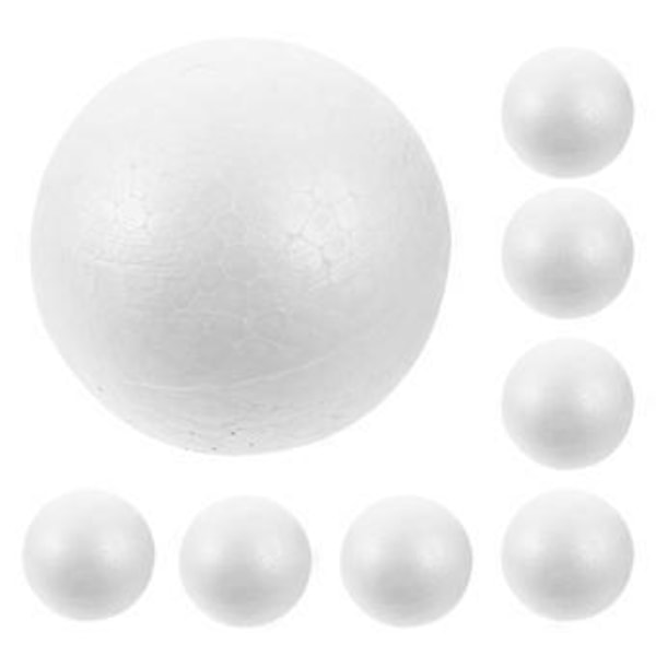 10 kpl 8 cm joulukoristeiden mallinnus käsityö kiinteät polystyreeni pallot pyöreät pallot (valkoinen)