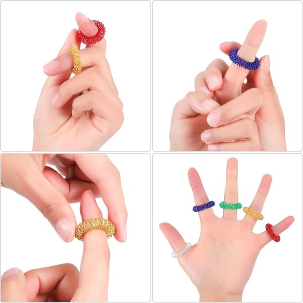 12 stk. akupressurring, massageringe til fingermassage