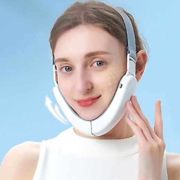 Dubbel Elektrisk V-Formande Ansiktsmassager Dubbelhakreducerare Ansiktslyftmaskin Mikroström Ansiktsenhet Lyftande Slimmande, 100% Ny (D Rosa)