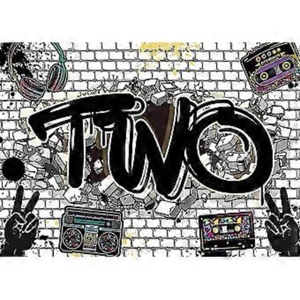 Hip Hop Graffiti Tiiliseinä Kaksi Poistumista Syntymäpäiväjuhlateema Valokuvaustaustat Lapsille Pojille tai Tytölle Onnellinen Syntymäpäiväjuhlat Taustakuva Studio 7x5ft