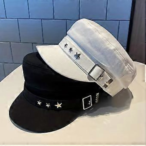 Sort stjerne peaked hat dame beret avishat malerhat (sort)