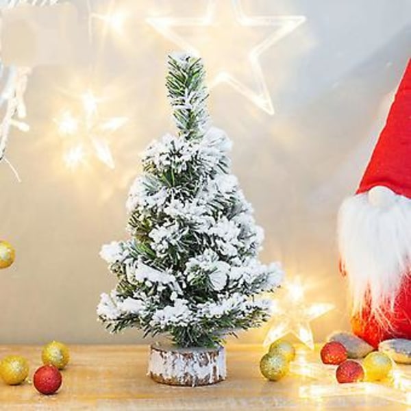 Mini Juletrær, 50cm Lite Bordtre med Kunstige Furukongler, Julepynt for Hjemmekontor Skrivebord Vinter Juledekorasjoner