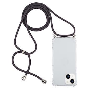 TPU-etui med snor for iPhone 15 Plus (Mørk grå)
