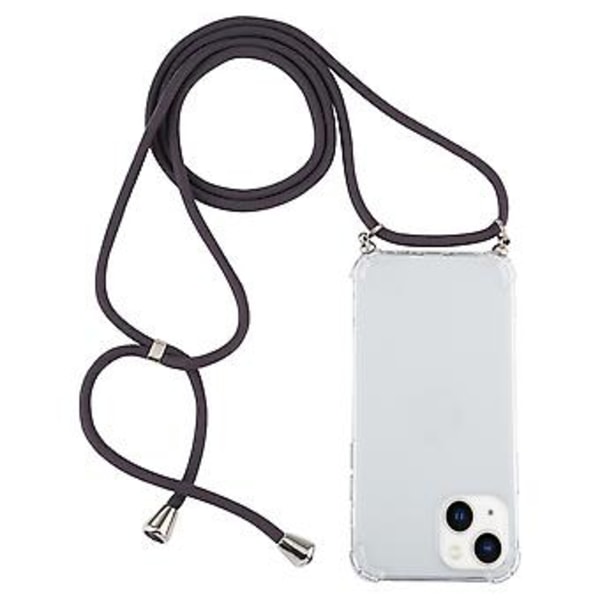 TPU-fodral med snodd för iPhone 15 Plus (Mörkgrå)
