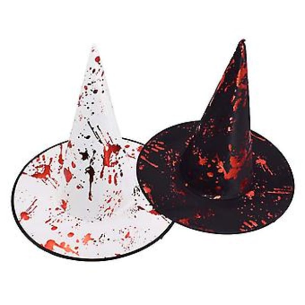 Blod Håndaftryk Hexehat Troldmandshat Halloween Horror Party Dekoration (Sort)
