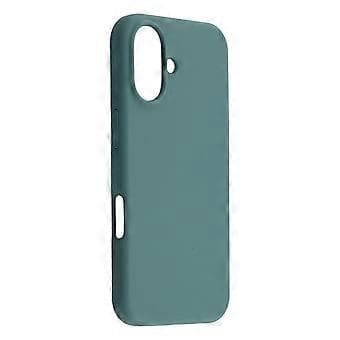 Kompatibelt iPhone 16 Deksel Solid Silikon Støtsikkert Telefon Bakdeksel (Mørkegrønn)