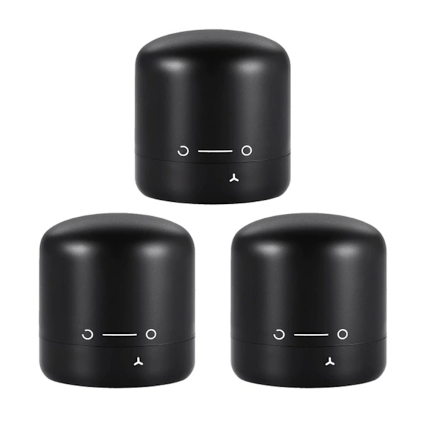 3x Svart Vinflaskepropp
