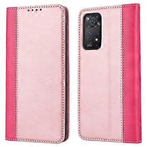 Xiaomi Redmi Note 11 Pro -kotelo, vasikanahkamainen pinta, 3 korttipaikkaa, väriyhdistelmä, nahkainen puhelimen suojakotelo (tyyli F)