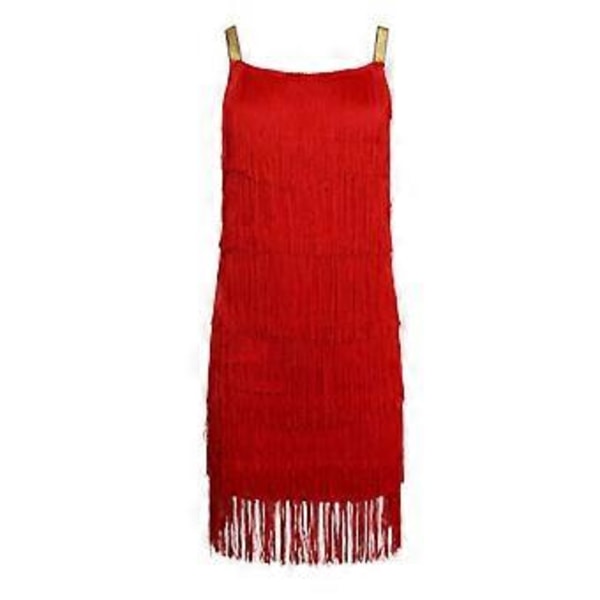 Cocktailkjole Pandebånd Great Gatsby 1920'erne Frynser Flapper Party Tassel Mode (M Grå)