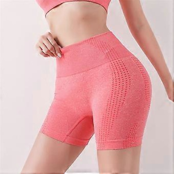 Helt nya träningsshorts för rumplyft, formande underkläder, yogakläder, löparshorts (L-XL Rosa)