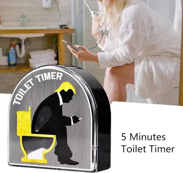 5 minuters toalett-t sandtimer, sandklocka med rolig prin