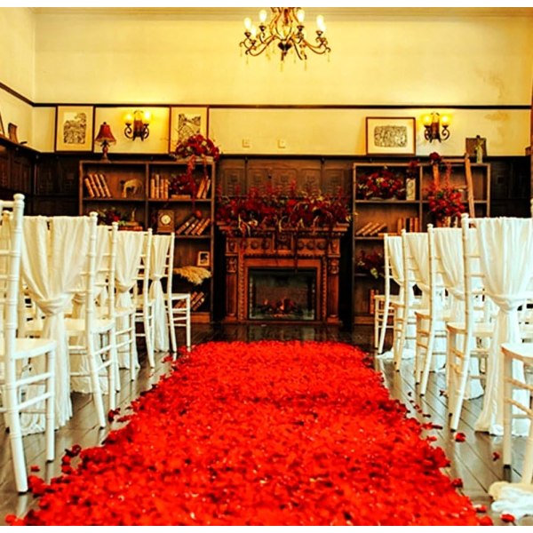 1000 x Kunstige Rosenblader Roser Blomster Konfetti, Romantisk D