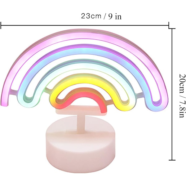 LED Regnbue Lys Skilt, Neon Nattlys, USB/Batteridrevet Ne