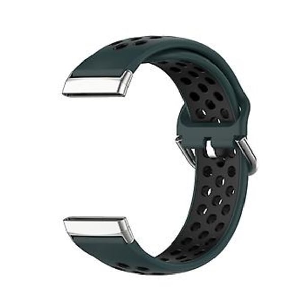 To-farvet Silikon Urrem til Fitbit Versa 3 (Olivengrøn  Sort)