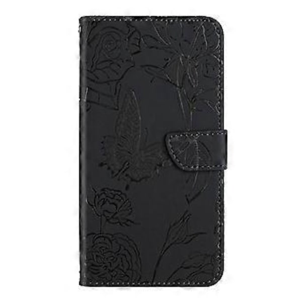 HT03 Fjärilsläderfodral för Motorola Edge 5G 2024 (Svart)