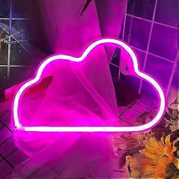 Moln Neon Skyltar, Neon Skylt för Väggdekor, Neonljus för Estetisk Rumsinredning, USB/Batteridrivna LED Neon Skyltar för Sovrum, Vardagsrum, Jul