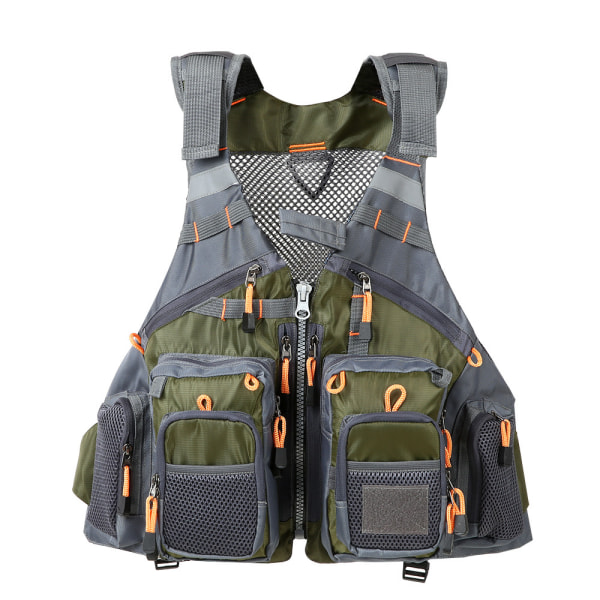 （Army Green）Fluefiskevest for Mesh Anglers Justerbar Størrelse for Menn og Kvinner