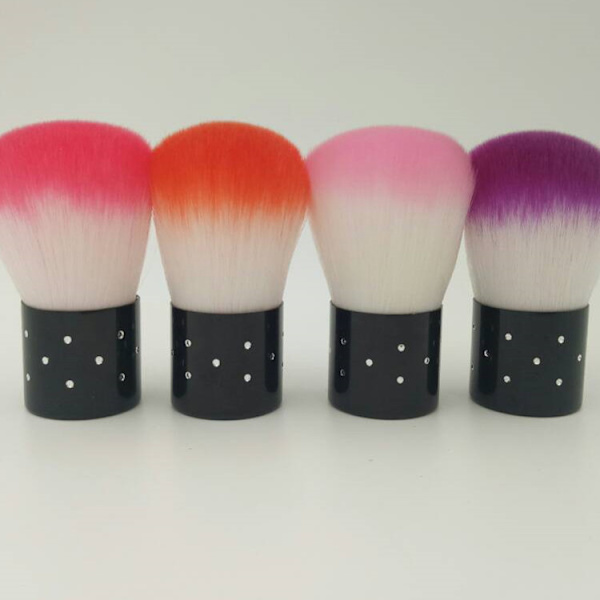 2 st Nail Dust Brush Färgglad Mjuk Kabuki Rengöringsborste för M