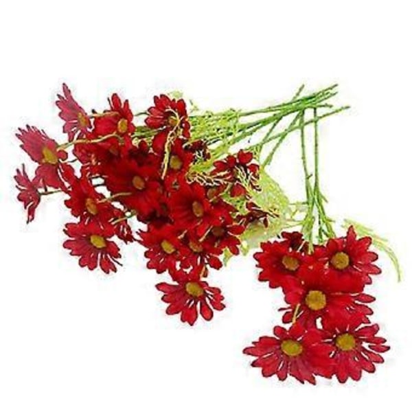 10 stk. 5 Hoveder Realistisk Levende Kunstig Blomst Krysantemum Falsk Blomsterbuket Hjem Kunst Dekoration Scene Layout (Vinrød)