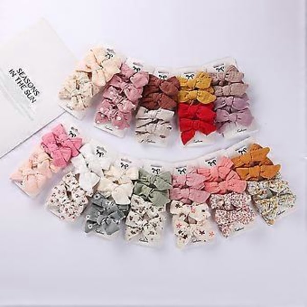 Hårklämmor för Babyflicka 4 st, Fullt Fodrade Barrettes, Babyflicka Hårsnoddar, Hårtillbehör för Småbarn, Barn, Flickor (Set 1)