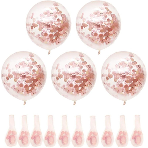 50 stk gull konfettiballonger latex heliumballonger