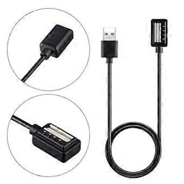 Smart Lader USB Ladingkabel Rask Lading Dock Cradle for Suunto 9/Spartan Ultra/Spartan Sport Smartklokke (Svart Kvadrathode)