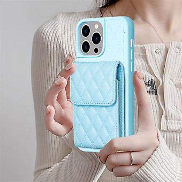 Lodret Wallet PU-etui til iPhone 15 Pro Max (Blå)