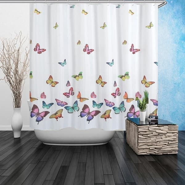 Duschdraperi med krok Polyester Mögelbeständig Luktfri 180x18