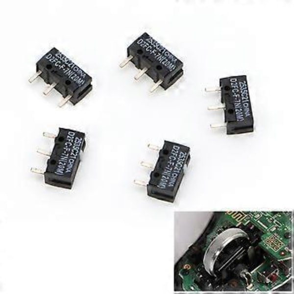 5 stk 20M Mikrobryter D2FC-F-7N For Mus Bytte Erstatning Testet
