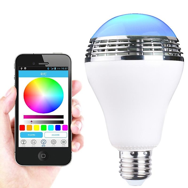 E27 3W Bluetooth Älykäs RGB-LED-Lamppu Langaton Musiikkikaiuttimella