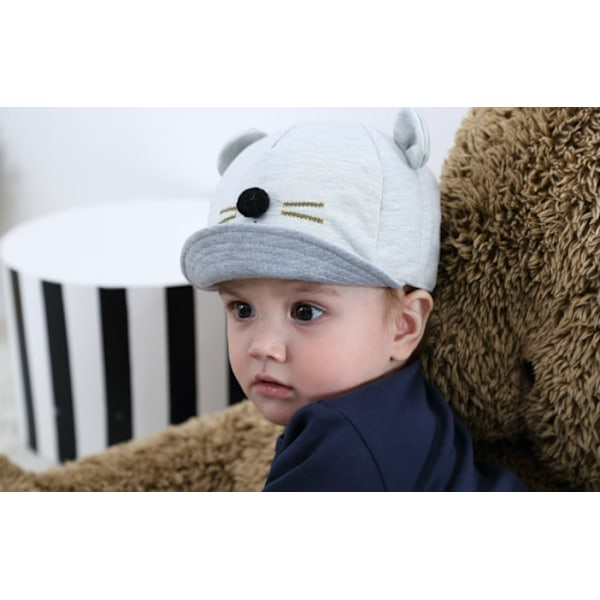 Barn Baby Bunny Rabbit Visor Baseball Cap Bomull Mörkgrå G