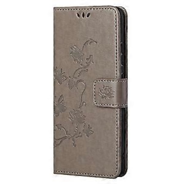 Blomster-Sommerfugl-Præget Læderpung Stativ Telefon Cover med Snøre til OnePlus Nord 2 5G