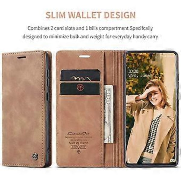CASEME 013 Series Flip Wallet Läder Telefonfodral för Samsung Galaxy A71 (Stil D)