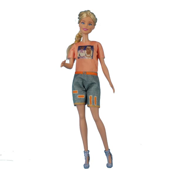 4 set dockkläder, passar nya 30 cm dockkläder, flickklänning set, jeansshorts, mode leksak, flicka P