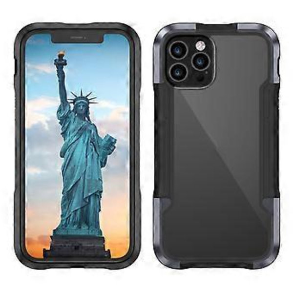 Alumiiniseos suojakotelo iPhone 12:lle (Harmaa Musta)