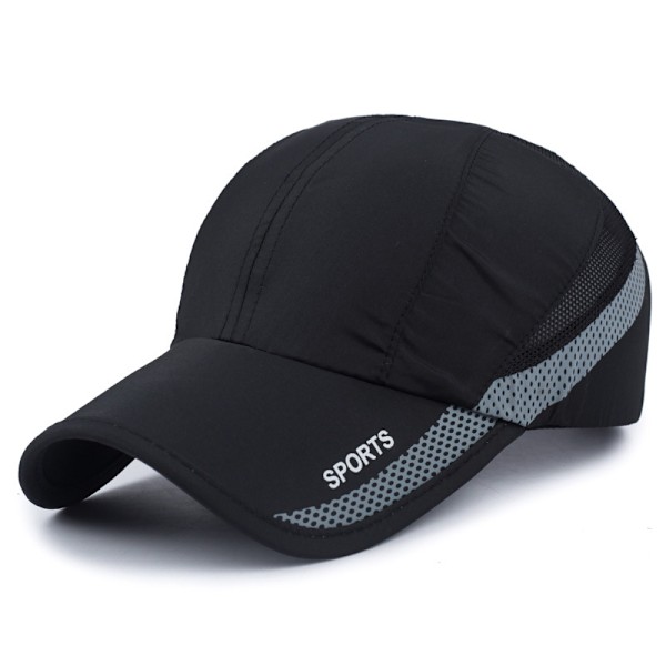 Unisex Sommarlöpningskeps Snabbtorkande Mesh Utomhus Solhatt Ränder*