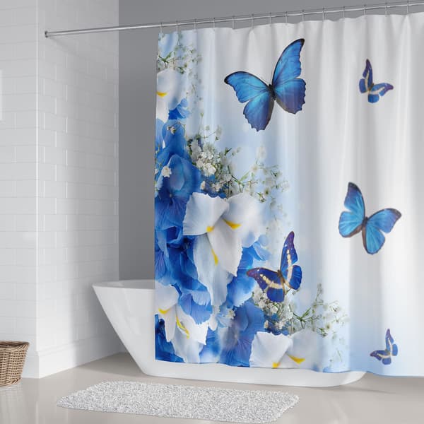 Bruseforhæng med dyr 180*180 cm（Blå）, Bruseforhæng