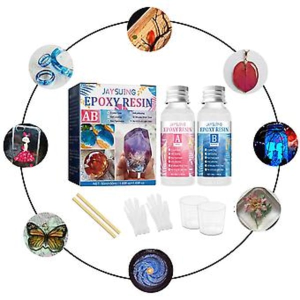 Epoxy Resin Sæt til Begyndere Epoxy Resin Smykkefremstillingssæt 50ml+50ml( )