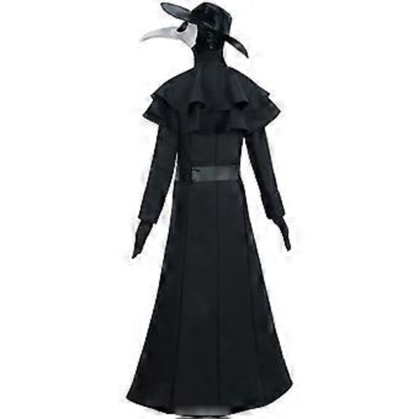 Halloween Medeltida Punk Pestens Läkare Fågelman Cosplay Robe Karneval Party Kostym (140 Barn)