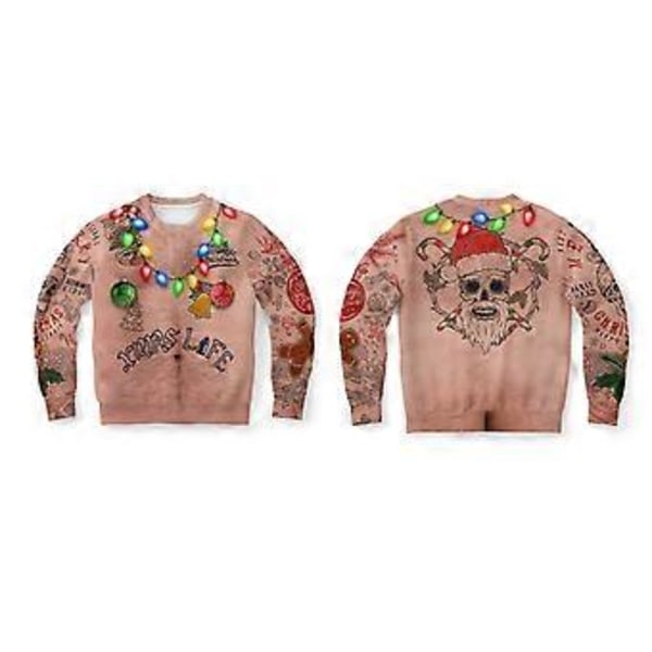 Jule sjov og grim sweater sweatshirt hættetrøjer jumper pullover fest toppe ny (XL Multicolor)