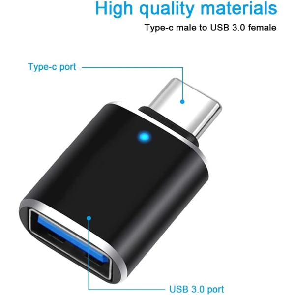 USB C til USB-adapter (3 stk.), USB C hann til USB 3.0 hunn høyhastighets OTG