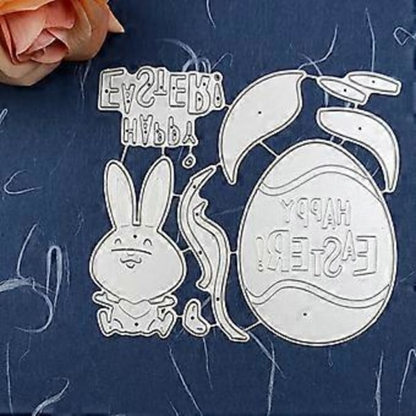 Glad Påsk Ägg Kanin Metall Skär Dies Schablon Scrapbooking DIY Album Stämpel