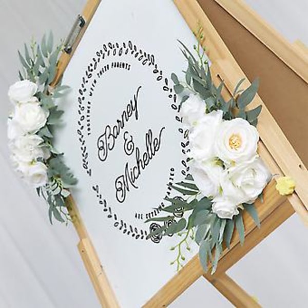2 stk. Bryllupsblomster, Romantisk Smuk Rumfest Vedhæng, Guirlande Bryllupsbue Baggrundsdekoration