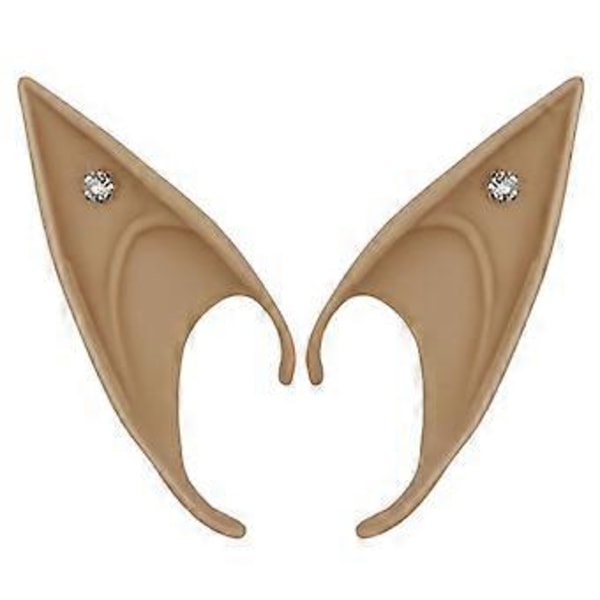 1 Pari Tonttukorvat Realistiset Korkea Simulaatio Pehmeät Lava Rekvisiitta Halloween Cosplay Silikoni Tonttukorvat Prom QinHai(One Size C )