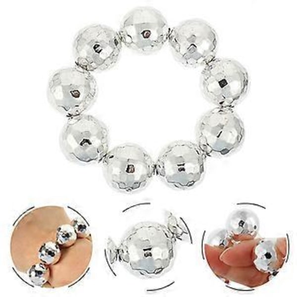 6 stk. Disco Kugle Armbånd