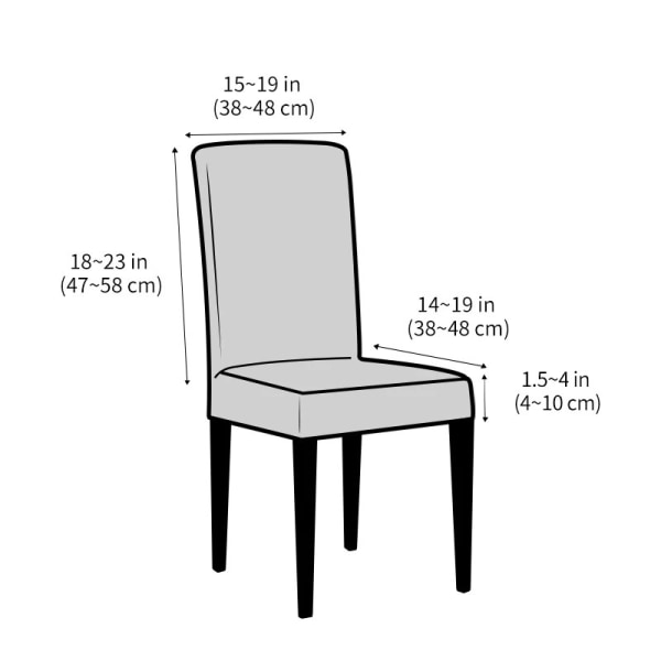 (Beige) Ruokapöydän Tuolinpäälliset 6 Kpl Premium Vedenpitävä Joustava Korkea Tuolinpäälliset Ruokasaliin Rem