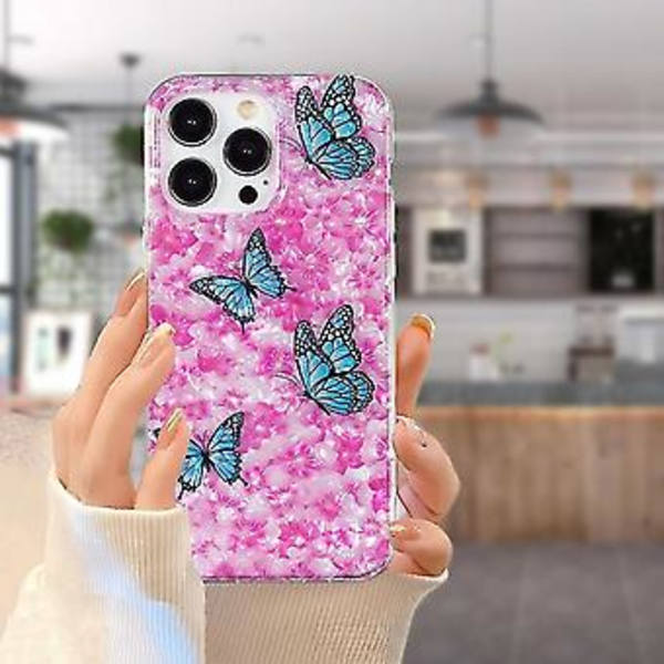 Iphone 15 Pro Imd Skal Mönster Tpu Telefonfodral (Färgglad Fjäril)