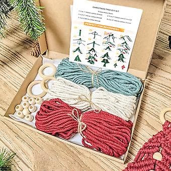 3 st Julgran DIY Kit Vävd Makramé Julgran Väggbonad Ornament ( )