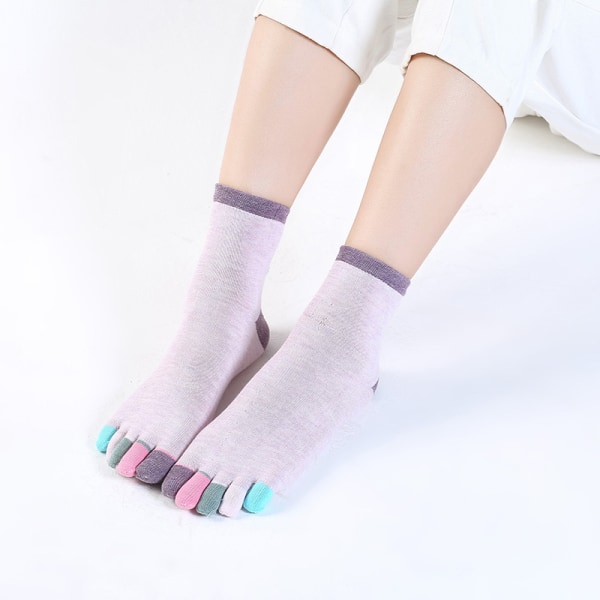 The Skin-Short 5 Finger Socks med flerfärgade bomullstå